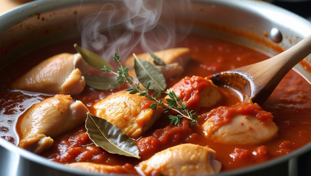 Rice and Beans with Stewed Chicken